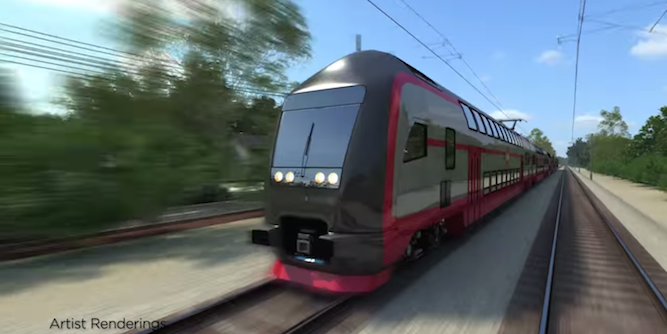 Rendering of electrified Caltrain