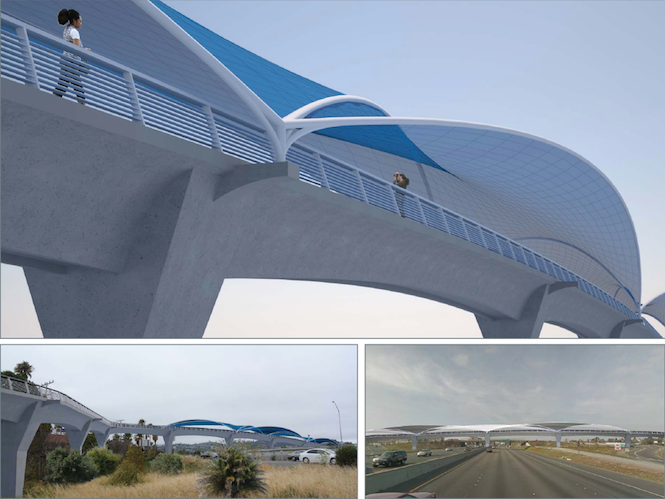 One concept for a Bike/Ped Bridge for the Hillsdale/101 Interchange.