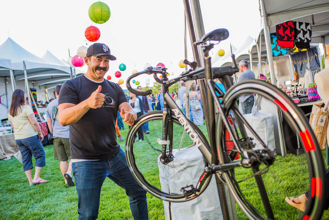 Bike accessory vendor Revolights at Bay Meadows event.