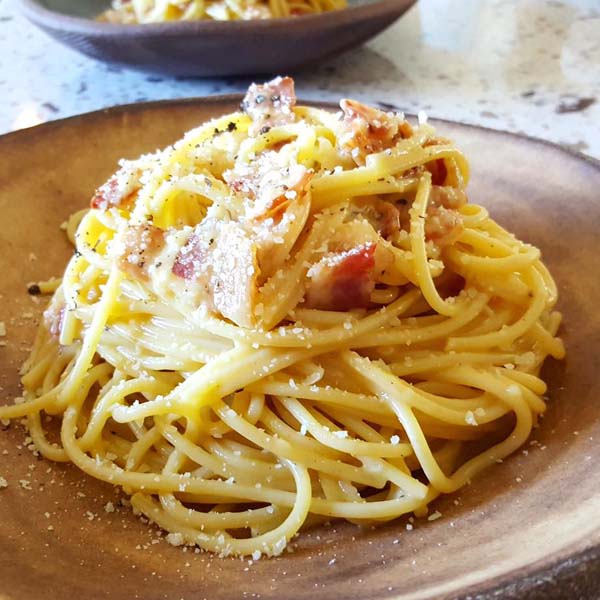 Chef Giuliani’s carbonara with house-cured guanciale. image: Pausa Bar & Cookery